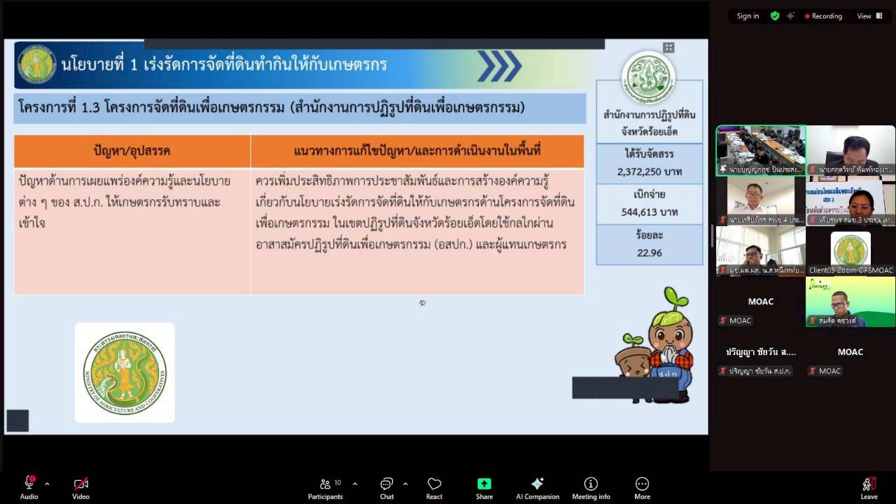title - ผู้ตรวจราชการ ส.ป.ก. เข้าร่วมการประชุมตรวจติดตามการดำเนินงานตามแผนการตรวจราชการ ของผู้ตรวจราชการกระทรวงเกษตรและสหกรณ์ ประจำปีงบประมาณ พ.ศ. 2569 รอบที่ 1 ในเขตตรวจราชการที่ 12 จังหวัดร้อยเอ็ด 